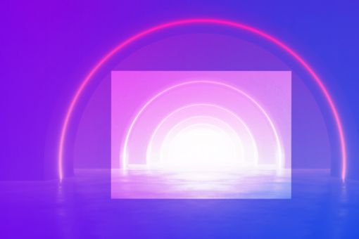 abstract-pink-rectangle-with-pink-semicircle-outline