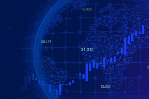 Digital graph showing stock trading
