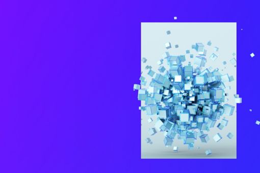 blue scattered cubes