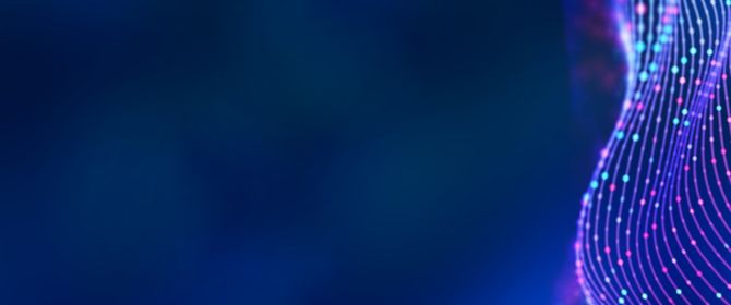 Digital wave like pattern against blue background