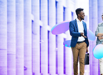 Two people walking together
