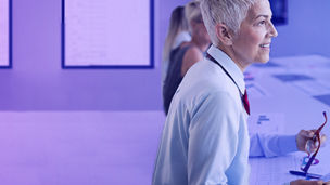 Woman talking during a meeting